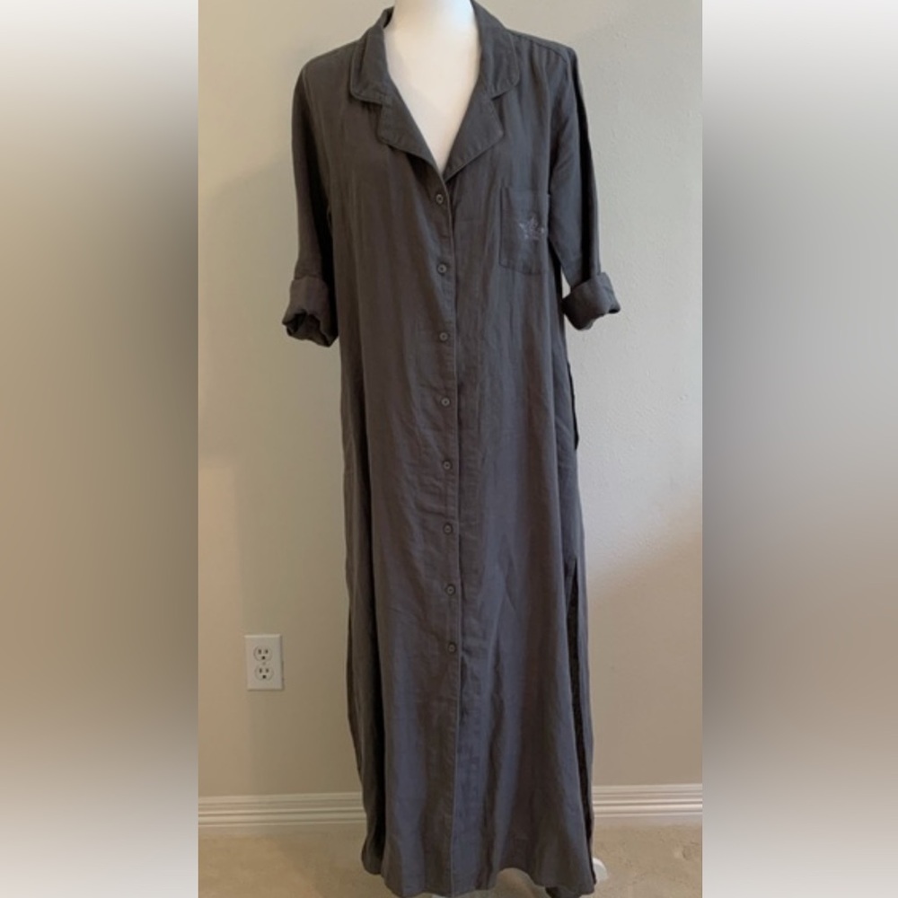 Crown Linen Oversized coat throw dress